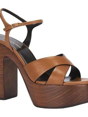 SAINT LAURENT Bianca Platform Sandals In Smooth Leather -Size 40